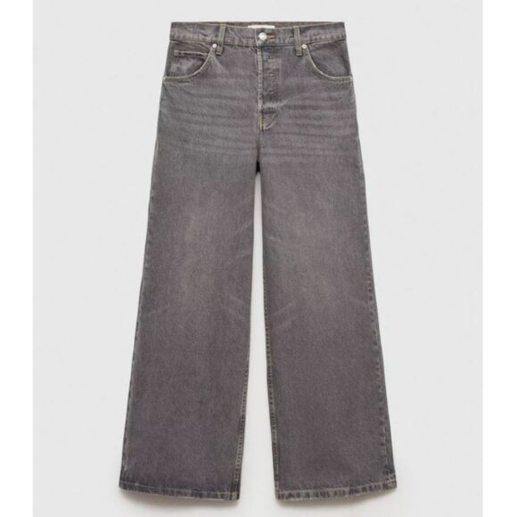 Mango || Massy Wide Leg Grey Jeans NWT - Picture 4 of 10